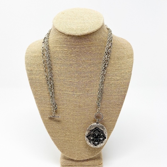 Black and silver multi-strand locket - Picture 5 of 6